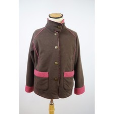 OSHKOSH B'GOSH Girls 7 Retro Vintage JACKET Pink Sherpa Fleece Microfiber Brown