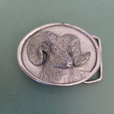 Long Horn Ram Goat Animal Vintage 1980s Siski...