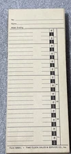 Lot 50 - Vintage Job Time Cards Time Clock Sales & Service Co. Form 5068-L