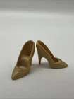 Vintage Barbie Gold High Heel Pumps Pointed Toe Shoes Doll Accessory Pair Mattel