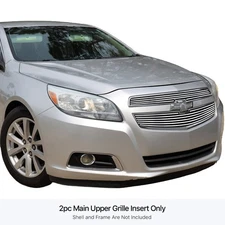 For Chevy Malibu 13 2-Pc Chrome Polished 8x6 mm Horizontal Billet Main Grille