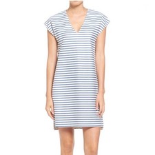Madewell Women's Vacances Stripe Shift Dress Summer Blue and White Size XXS