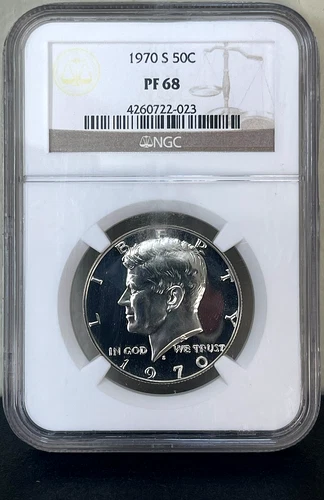 1970 S SILVER Kennedy Half Dollar NGC PF68 50C-Cameo Details! Absolute GEM!