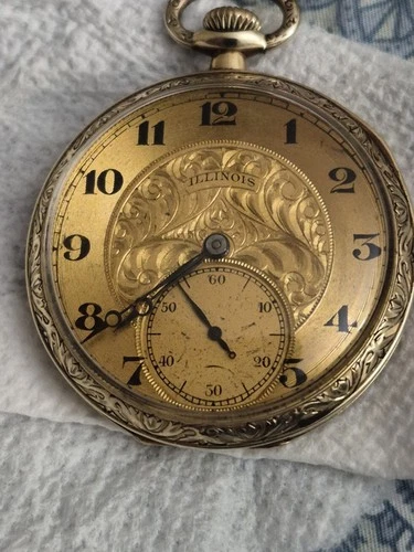 Antique 1921c Illinois PW. Grade 406 Model 3 Openface 19j 12s 14kt GF 25yr...