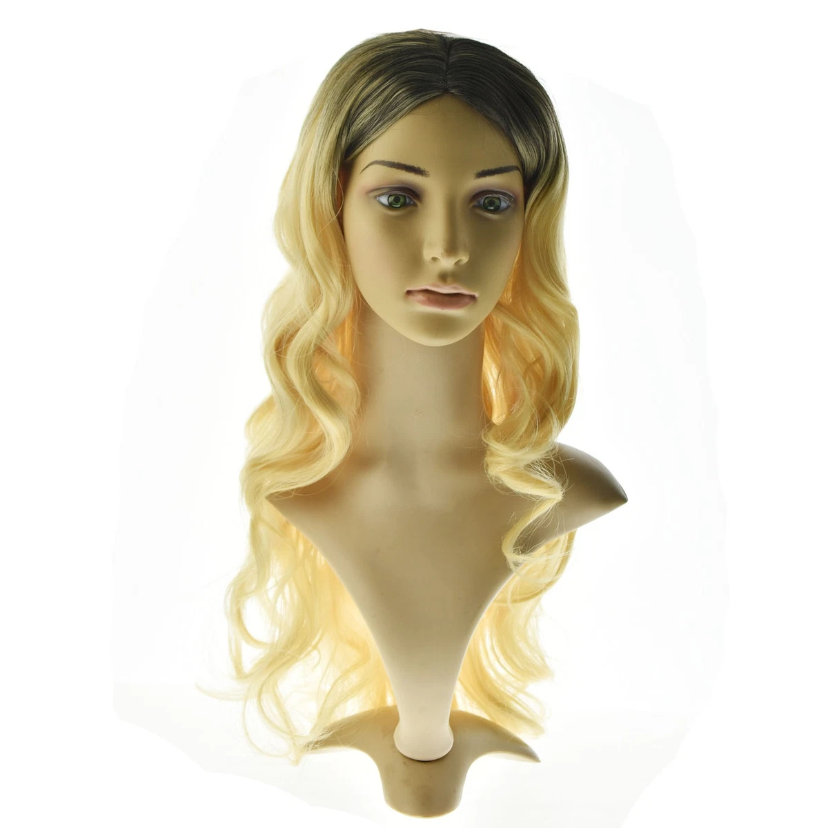 FESHFEN Long Drawstring Hair Extension Platinum Blonde Wavy Curly Synthetic Pony - Foto 10