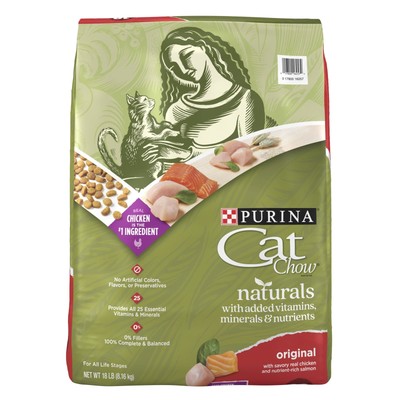 Purina Cat Chow Naturals, Dry Cat Food, Chicken & Salmon, 18 lb Bag