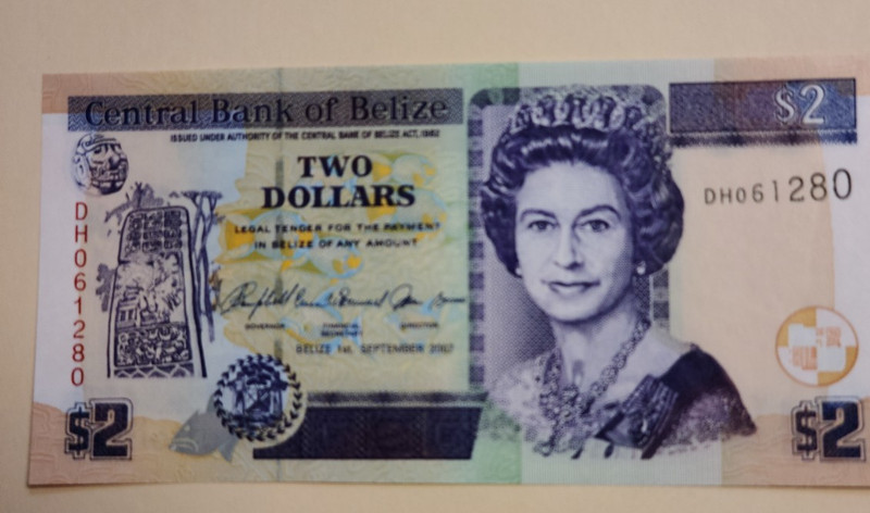 Belize 2 DOLLARS Note - 2007 - Possibly Uncirculated - Free Shipping