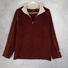 Kuhl Alfpaca Sweater Mens Small Red Fleece 1/4 Zip Mock Neck Pullover Gorp Hike