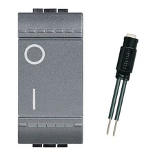 Bticino Living Light Interruttore Bipolare Antracite L4002N con Lampada Led Spia