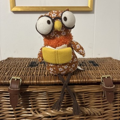 Starbucks Bearista Sitting Reading Owl Plush 2007 Orange Fall 6''