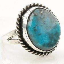Native American Turquoise Sterling Silver Ring Size 9.5