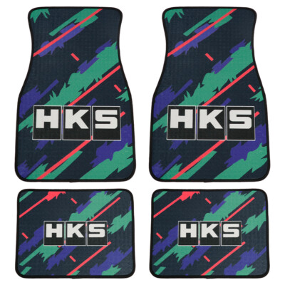 4pcs JDM HKS recaro Le Mans Confetti Fabric Floor Mats Interior Carpets