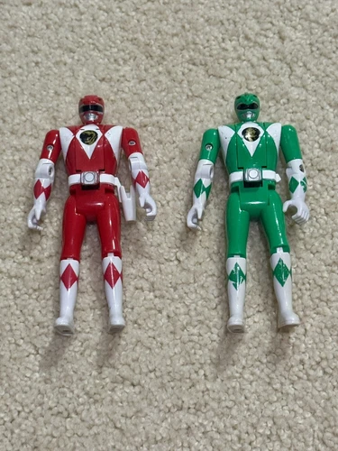 Red (Jason) & Green (Tommy) Power Ranger Tommy Flip Head Figure Vintage 1993