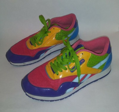 Reebok Classics 5.5 Multicolor Shoes Women's Colorful Retro Funky Ugly 80s  90s | eBay