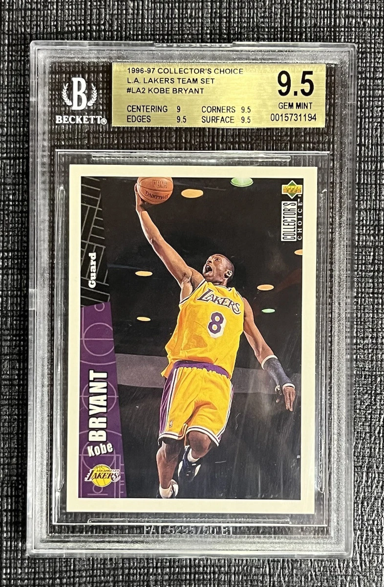 1996 KOBE BRYANT ROOKIE CARD UPPER DECK LAKERS TEAM SET #LA2 BGS 9.5