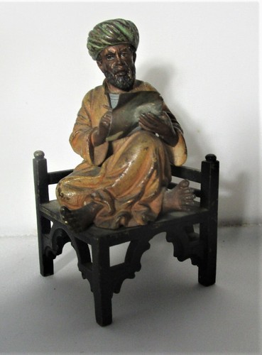 Antike WIENER BRONZE Orientalist Figur eines Nahostgelehrten, um 1910 - Bild 1 von 7