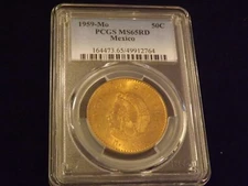 1959-Mo   50 C          Mexico                    PCGS   MS 65 RD