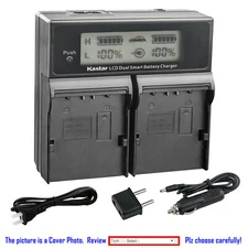 Kastar Battery LCD Dual Fast Charger for JVC SSL-JVC70 JVC50 SSL-JVC75 BN-S8I50