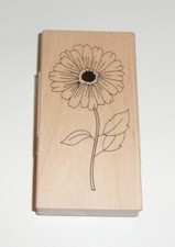 DAISY Flower Rubber STAMP Wood mounted 4 1/4"
