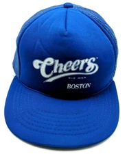 CHEERS / BOSTON trucker-style blue adjustable cap / hat - wide flat brim