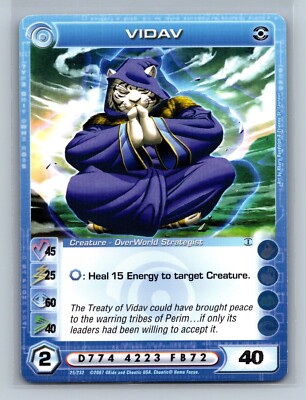 Chaotic TCG - Vidav 25/232 - 2 MAX Energy, Wisdom & Random Stats - Dawn of Perim