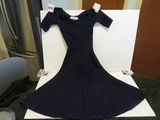 Michael Kors Trim  Knit Scoop neck flared shirt Dress SIZE XS midnight blue