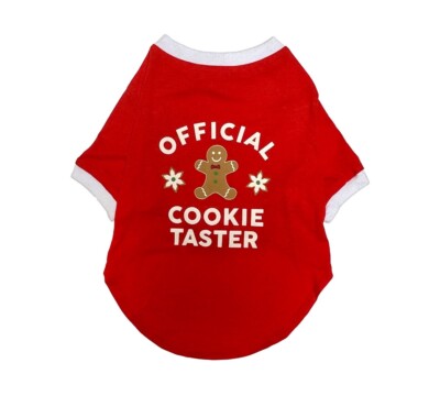Vibrant Life Holiday Pet Tee Official Cookie Tester S M Shirt Dog Cat