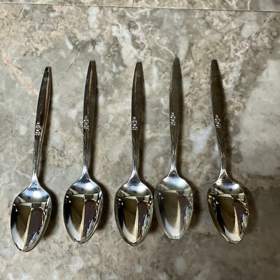 Oneida Community Silverplate 1960 Enchantment Gentle Rose 5 Teaspoons