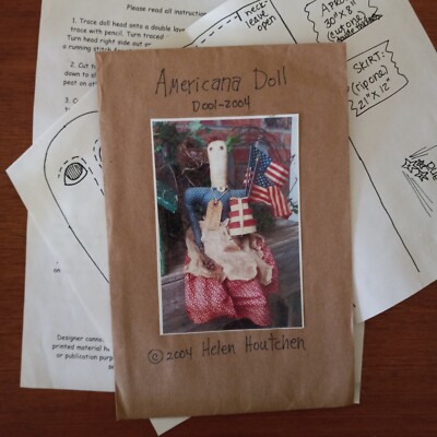 Primitive Style Sewing pattern Americana Doll Helen Houtchen