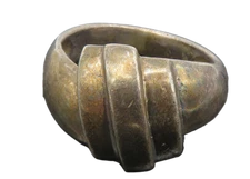 925 Sterling Silver  Vintage Dark Tone Fluted Dome Band Ring Sz 7  RG11863