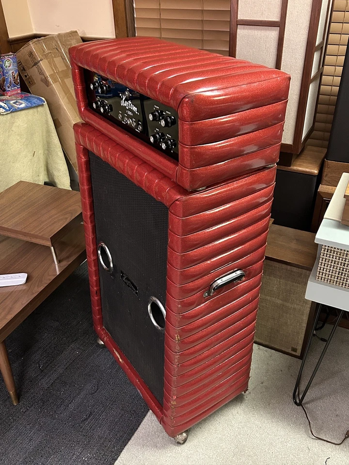 Amplificador de guitarra vintage 1969 Kustom 100 vatios K200B +2 x 15” JBL E-140’s rojo+ Foto 4 de 4