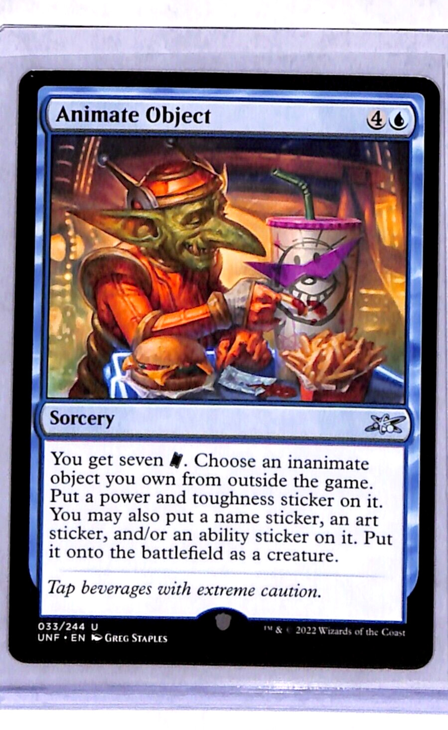 2022 MTG Magic the Gathering Unfinity Acorn #33 Animate Object Uncommon Blue