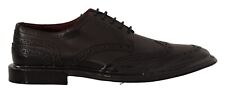 DOLCE & GABBANA Shoes Derby Black Leather Oxford Wingtip Formal EU40 / US7 $1200