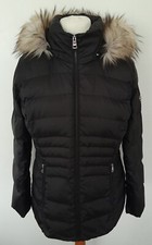Andrew Marc - Down & Feather Coat Jacket Fur Trim Hood Black Size M 12
