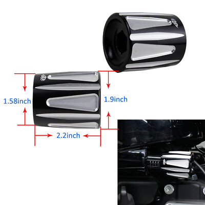 Black KNOB Spike Shock Pre Adjuster Trim Cover for Harley 18-23 Fat Bob Boy FXBR