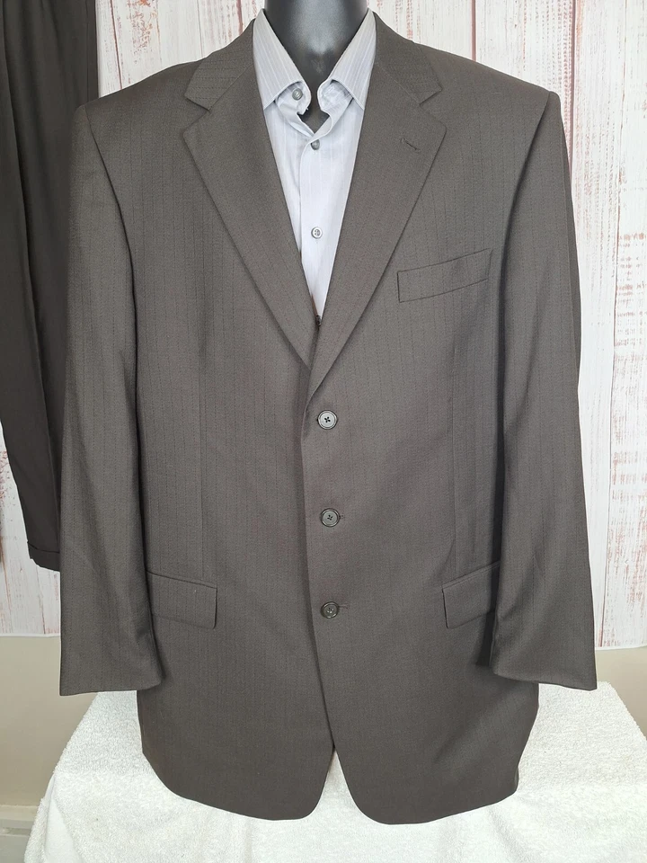 Tallia Uomo 2 Piece Suit Mens 46XL 38X35 Brown Wool 3 Button Ventless - Imagem 2 de 4