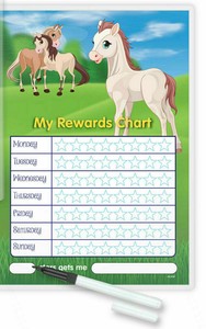 Reward Chart HORSES MAGNETIC AVAILABLE WITH FREE PEN &amp; STAR STICKERS ...