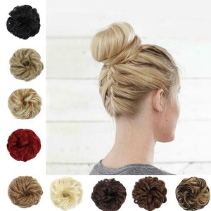 Ladies Natural Pony Curly Donut Bun Hair Piece Scrunchie Fake Hair
