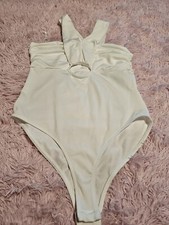 Body donna Zara bianco smanicato body elasticizzato taglia media