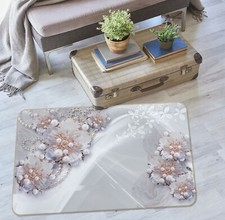 3D White Pearl Flower NAO1238 Game Rug Mat Elegant Photo Carpet Mat Fay