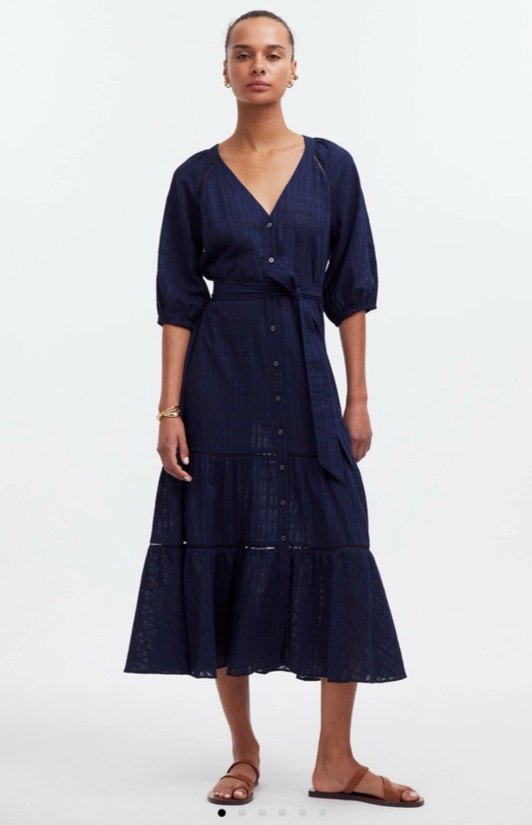 midi tank dresses for summer Everlane Tank Top Midi Dress, Butterknit, Blue Dusk, Size Large, Cotton