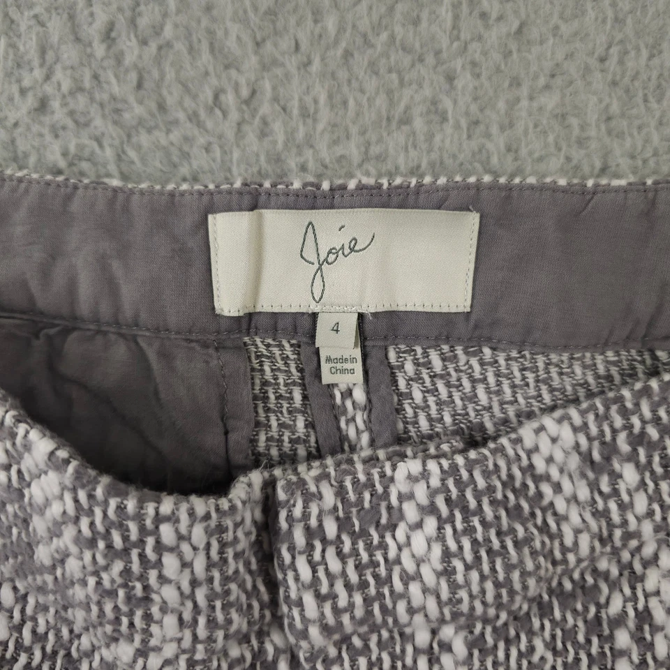 Joie Shorts Womens 4 Gray White Tweed Knit Micro City Low Rise Casual Coastal - Image 3 of 4