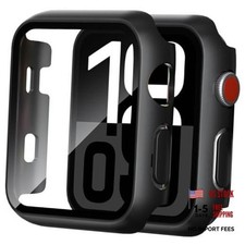 2 Pack Case for Apple Watch Screen Protector, 38mm-Series 3/2/1 Black/Black