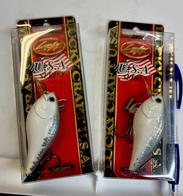 Lot Of 2 Lucky Craft Fat CB BDS 4F, White Flash , 3  Long, 3/4oz, Dives 5 