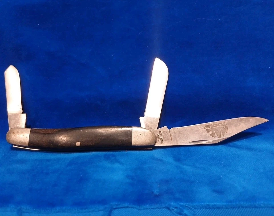 Navaja de bolsillo plegable de 3 hojas publicidad vintage Mac Tools Bear MGC EE. UU. Foto 2 de 4