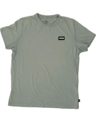 Puma Herren T-Shirt Oberteil Large Blau Baumwolle AI09