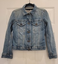 Marc Jacobs Classic Denim Jean Jacket Medium Wash Size Small Light Distress BLUE