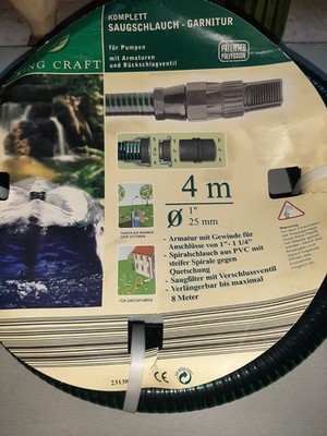 King Craft Saugschlauch 4m mit Rückschlagventil Neu