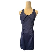 "RICHARD CHAI" Silky Mini Dress Racerback Peter Pan Collar SZ 3 Summer Business