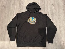 Rare VTG Rick and Morty Embroidered Mens Hoodie Sweatshirt - Large Black 
